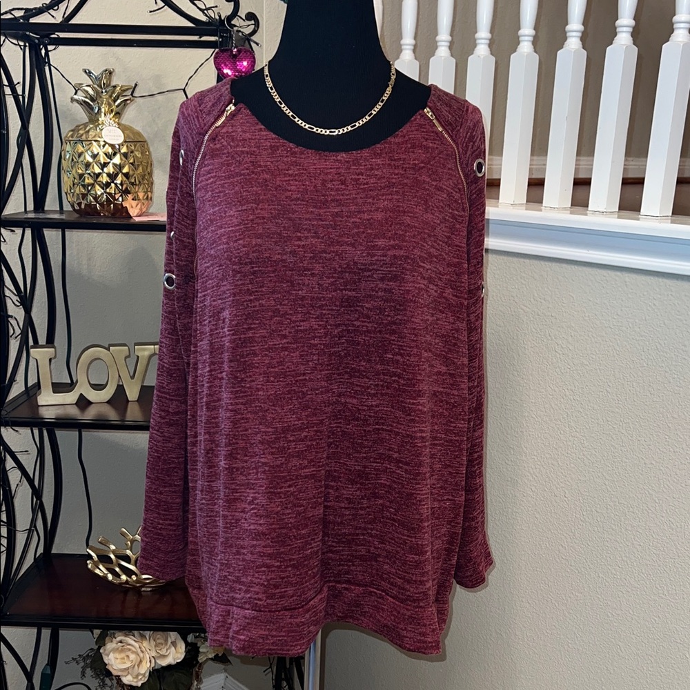 Notations Burgundy Long Sleeve Sweatshirt